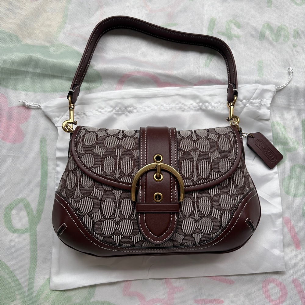 Coach Soho Signature Jacquard Monogram Canvas Underarm Bag - Picture 2 of 9